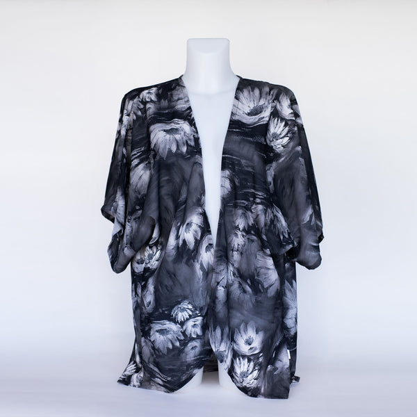 Monochrome Floral Kimono