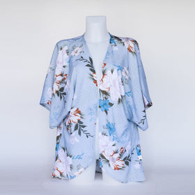 Sky Blue Floral Kimono