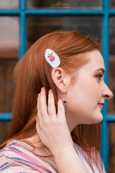 Peony Fabric Hair Clip 2 pack