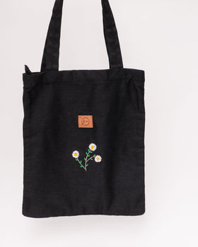 Monochrome Bloom Tote Bag