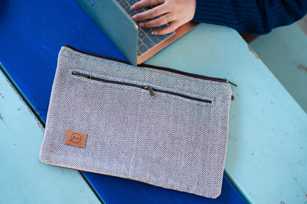 Laptop Computer Bag - Dark Brown Woven