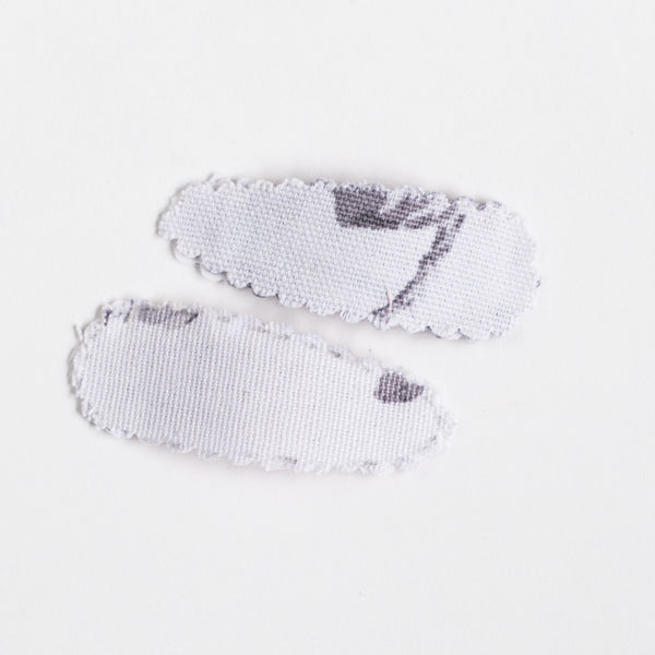 Tea Party Fabric Hair Barrettes