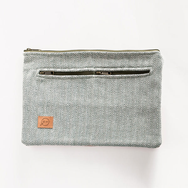 Laptop Computer Bag - Green Woven