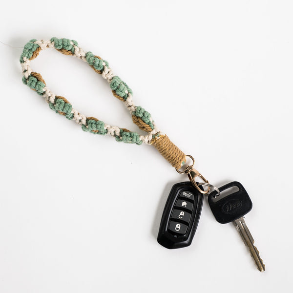 Flower Knot Macrame Keychain Wristlet