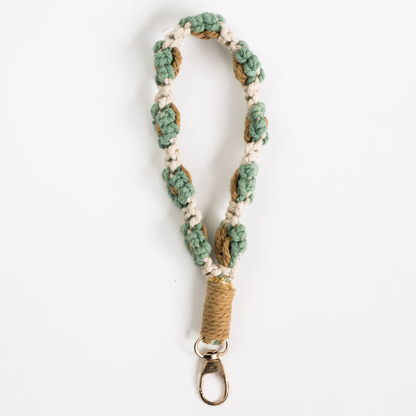 Flower Knot Macrame Keychain Wristlet