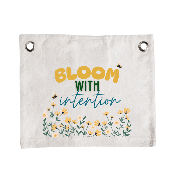 Bloom With Intention Canvas Banner