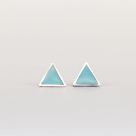 Glacier Blue Triangle Studs