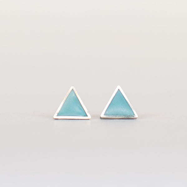 Glacier Blue Triangle Studs