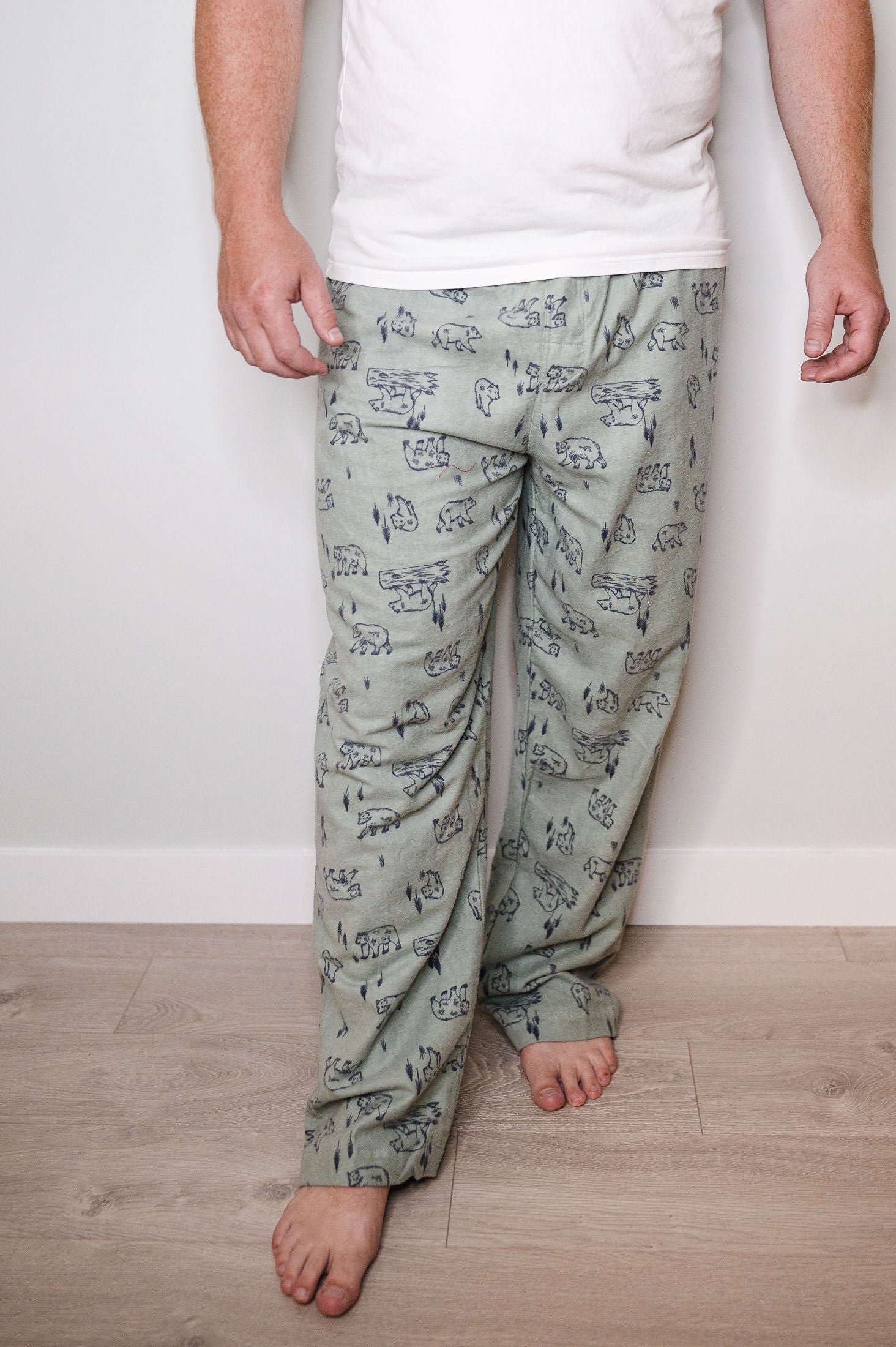 Open-Bottom Cozy PJ Lounge Pants for Tall Women in Beetroot Mix